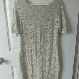 Near new lacey cream banana republic dress